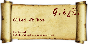 Glied Ákos névjegykártya